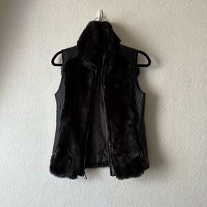 Guess Black Faux Fur Vest